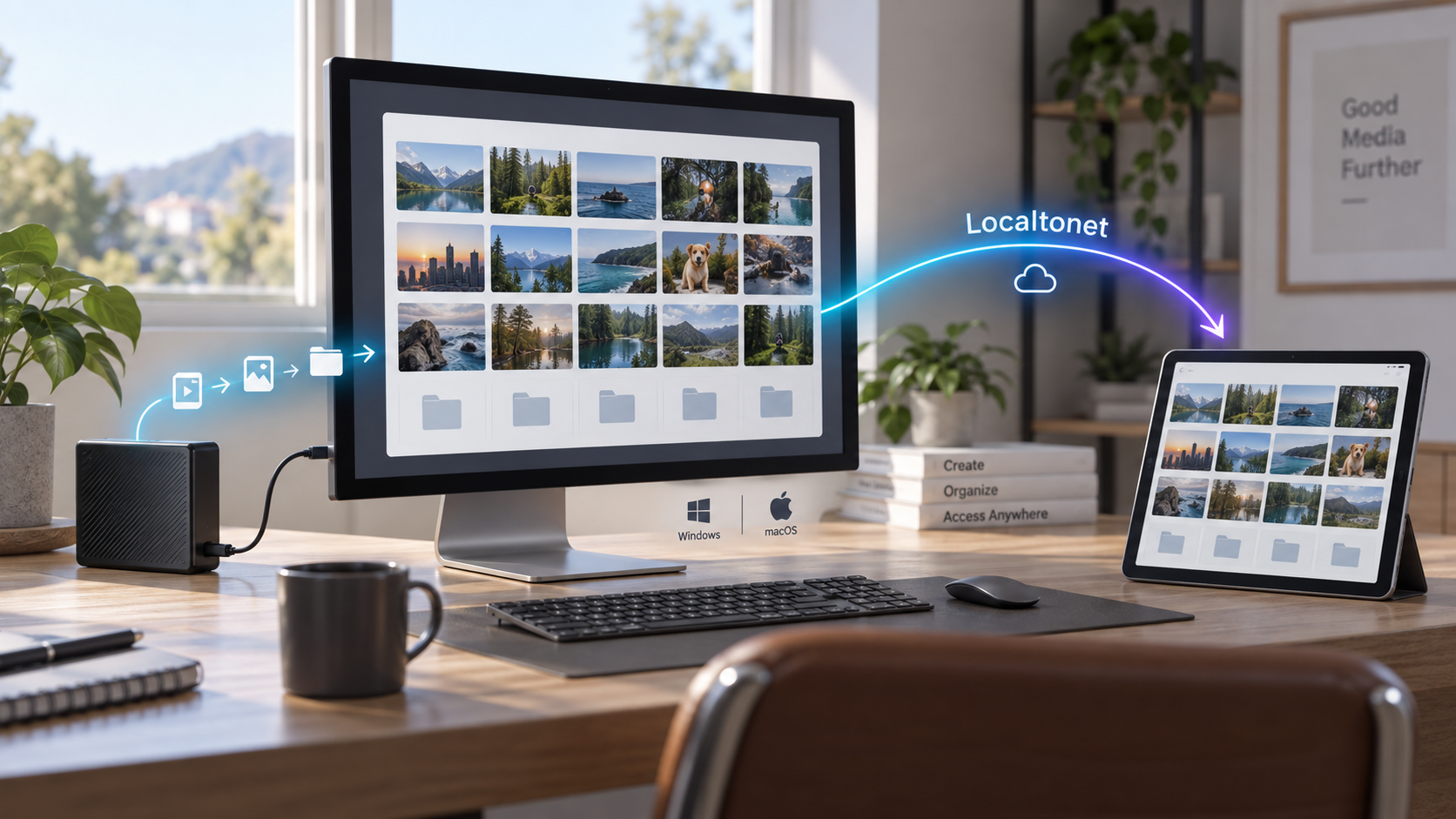 OpenAver indexing local media and connecting its browser interface to a remote device through Localtonet.