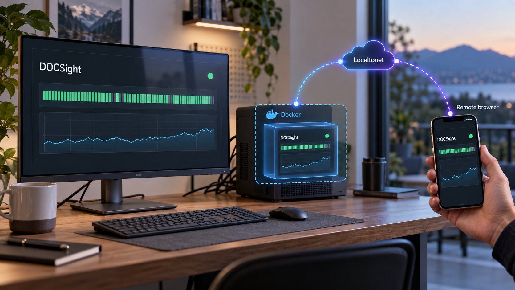 DOCSight running in Docker and connected to a remote browser through Localtonet.