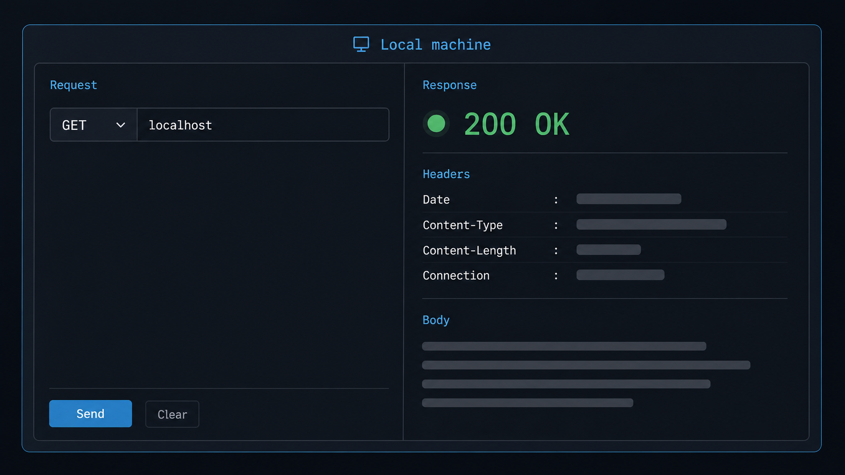 A local request to the Svix API returns a successful HTTP response.