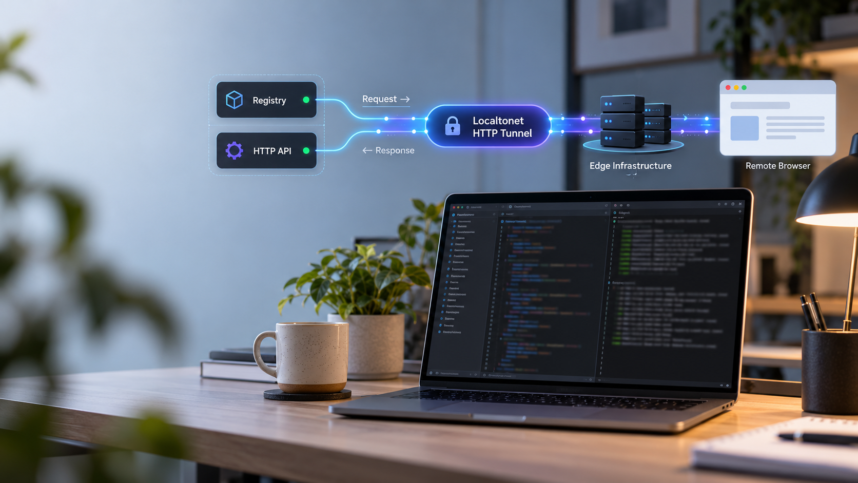 OpenAgentSkill registry and APIs running locally and connected to a remote browser through a Localtonet HTTP tunnel.
