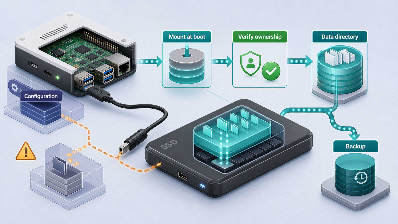 External drive mounted before Nextcloud uses it as the data directory.